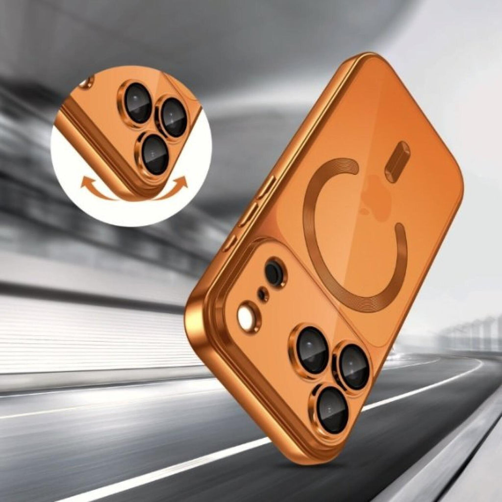 Θήκη iPhone 17 Pro Tech-Protect MagFlex Διάφανη Σιλικόνης με MagSafe - Shiny Cosmic Orange (5906302334612)