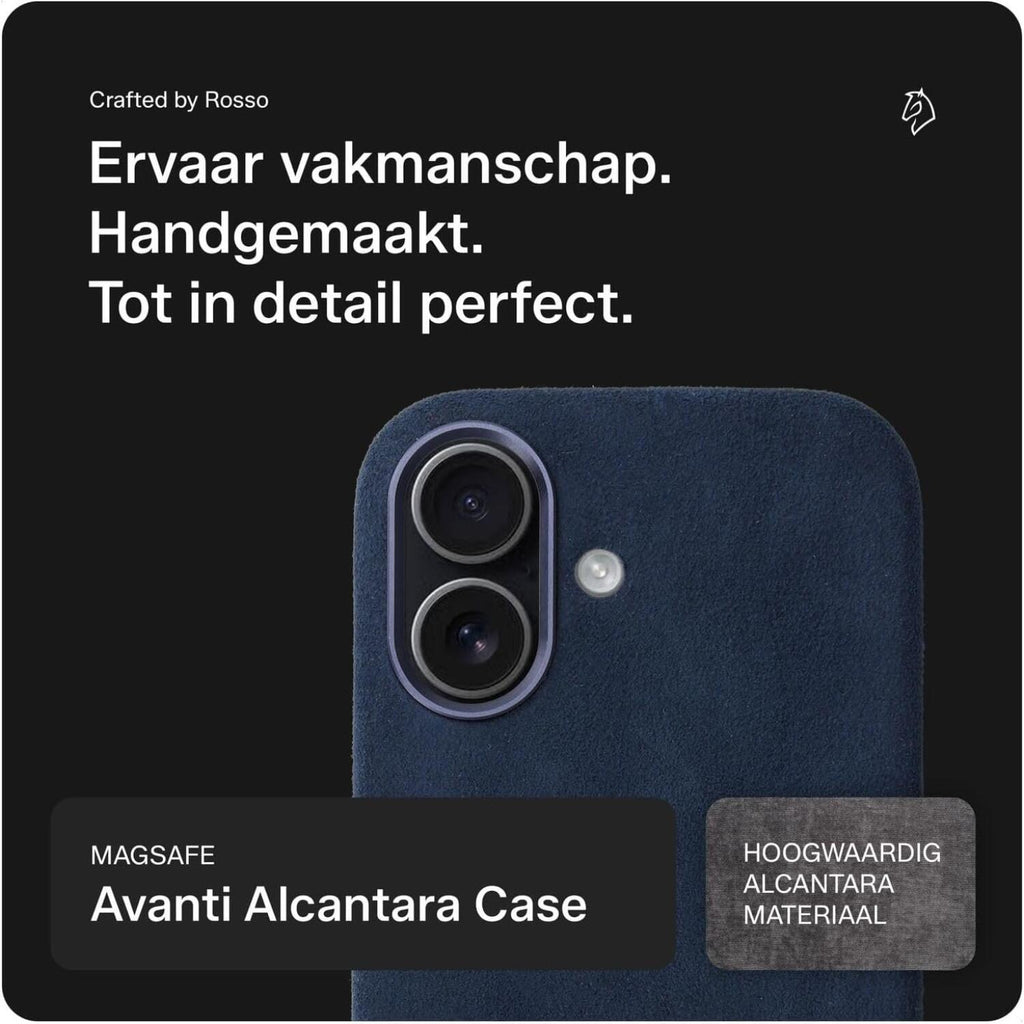 Θήκη iPhone 17 Rosso Avanti Back Cover από Premium Alcantara με MagSafe - Blue (8719246549380)