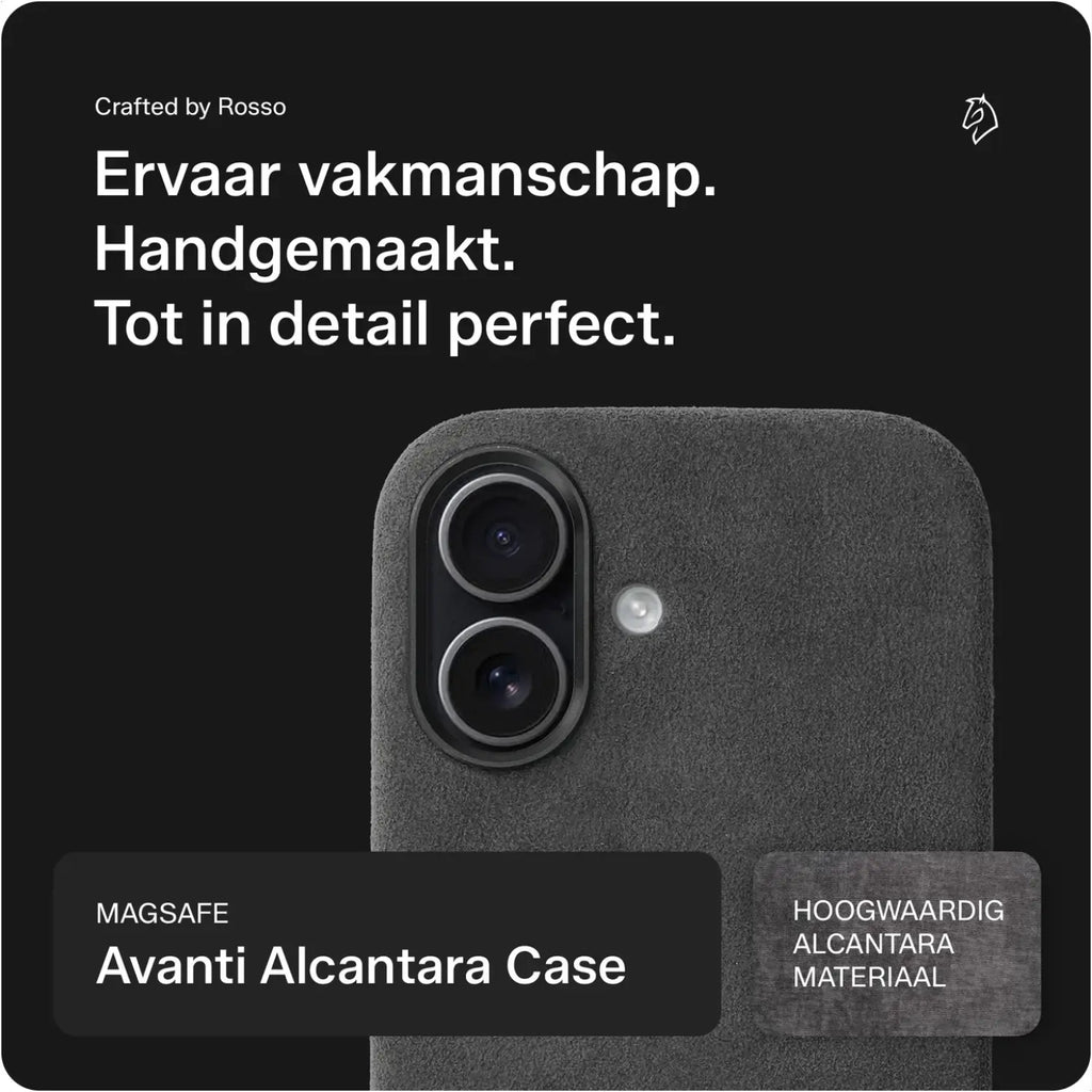 Θήκη iPhone 17 Rosso Avanti Back Cover από Premium Alcantara με MagSafe - Gray (8719246549373)