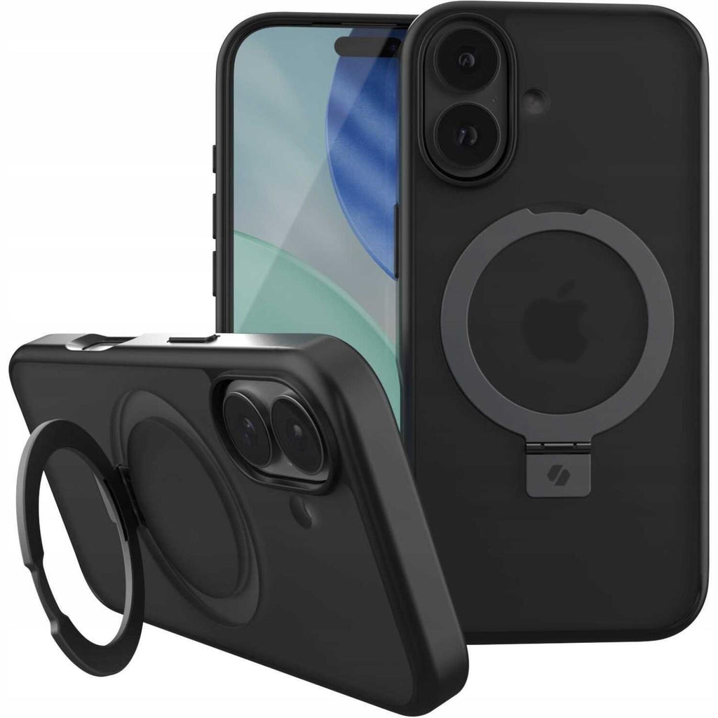 Θήκη iPhone 17 Spacecase Ring Pro Mag Σκληρή με MagSafe & KickStand - Black (5905719130916)