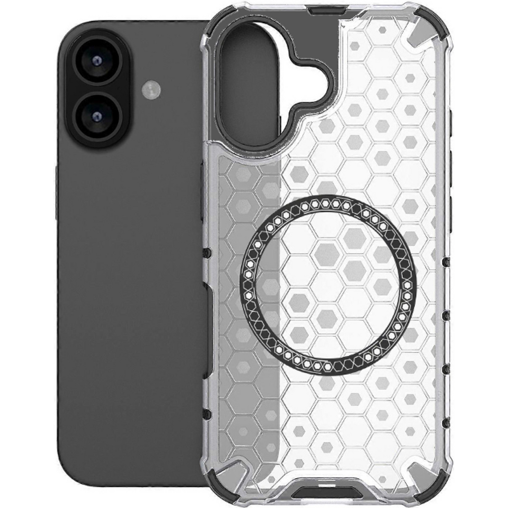 Θήκη iPhone 17 Techsuit HoneyComb Shield Σκληρή Ημιδιάφανη με MagSafe - White (5949419290266)