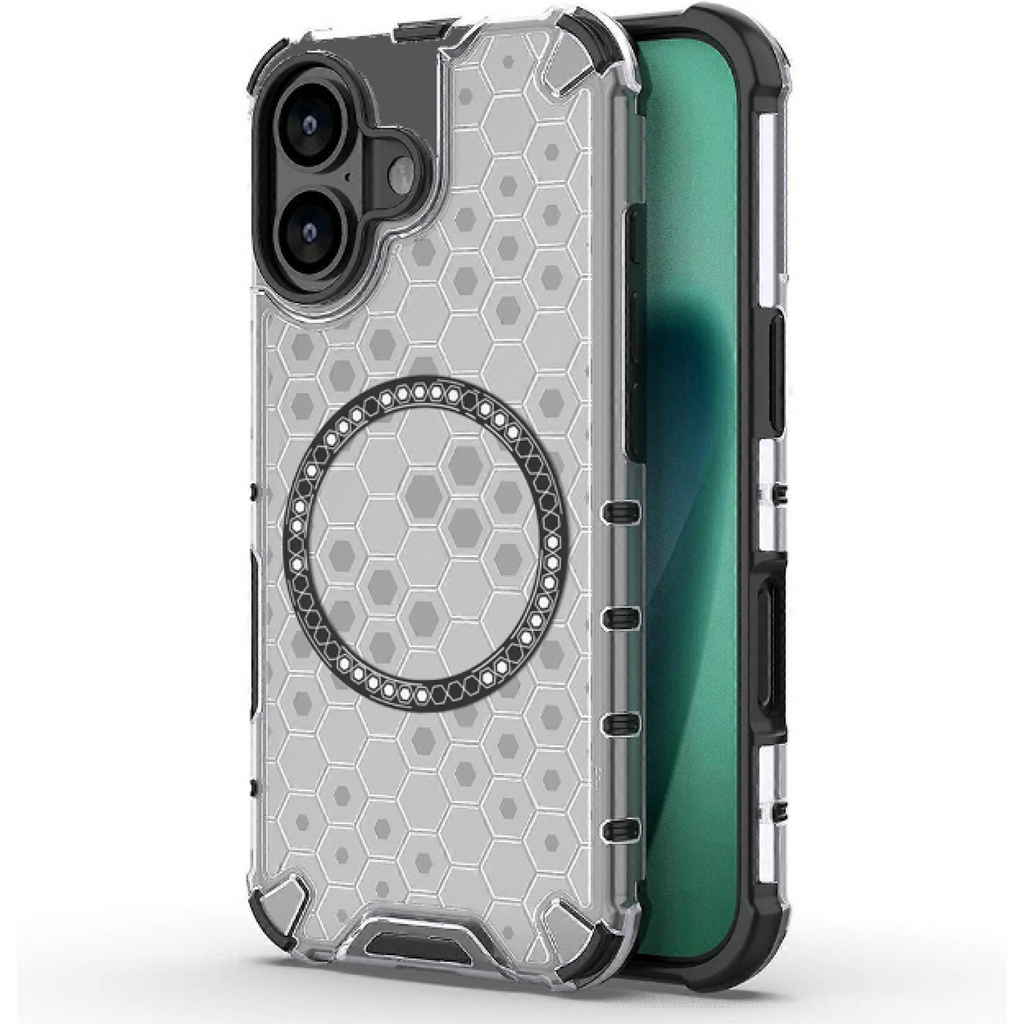 Θήκη iPhone 17 Techsuit HoneyComb Shield Σκληρή Ημιδιάφανη με MagSafe - White (5949419290266)