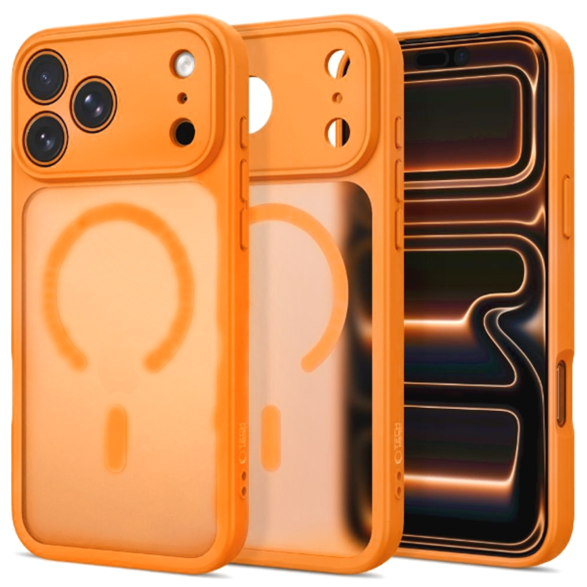 Θήκη iPhone 18 Pro / 17 Pro Tech-Protect BasicMag Σκληρή Ημιδιάφανη με MagSafe & Πλαίσιο Κάμερας - Matte Cosmic Orange (59063