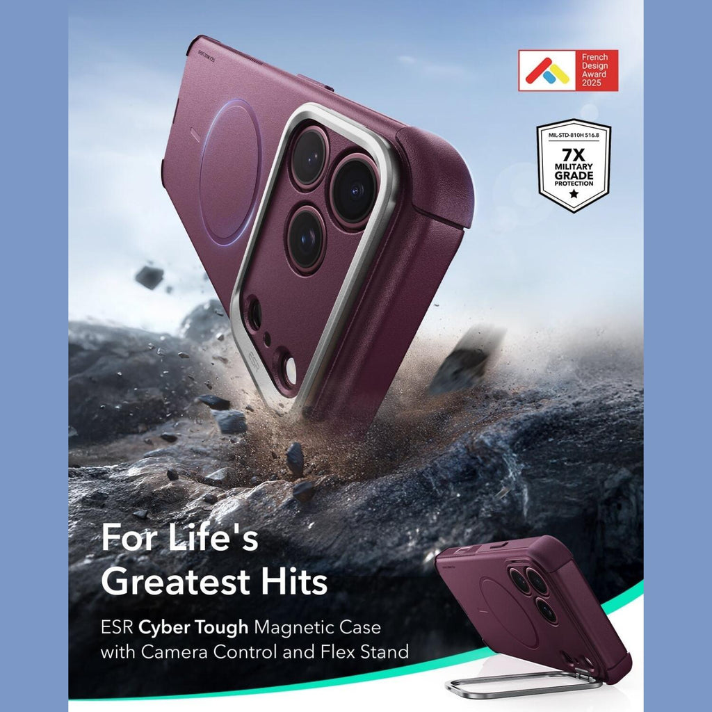 Θήκη iPhone 18 Pro Max / 17 Pro Max ESR Cyber Tough Magnetic with Flex Stand Ανθεκτική με MagSafe / Kickstand & Κάλυμμα για C