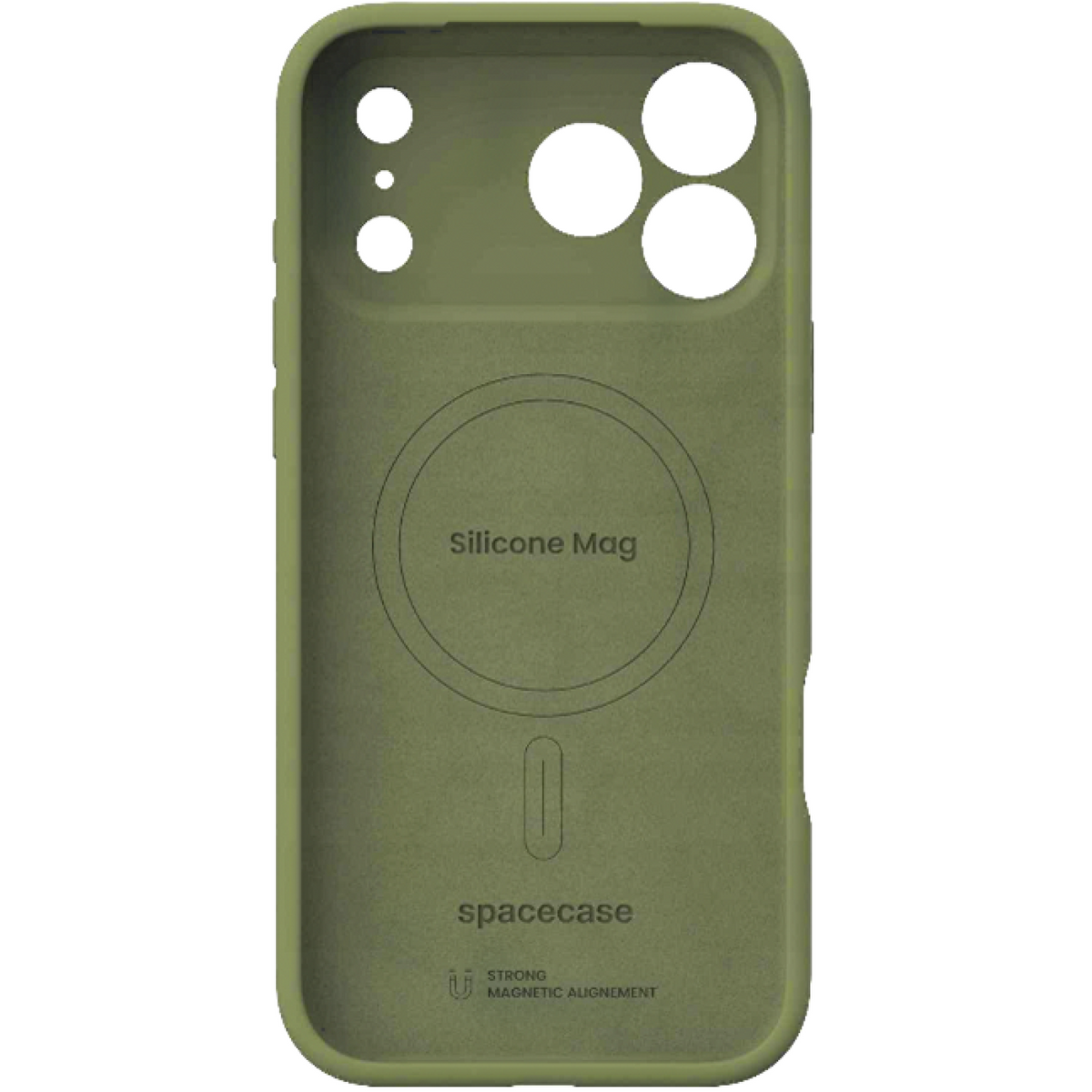Θήκη iPhone 18 Pro Max / 17 Pro Max Spacecase Silicone Mag Case Σιλικόνης με MagSafe - Olive Green (5905719143336)