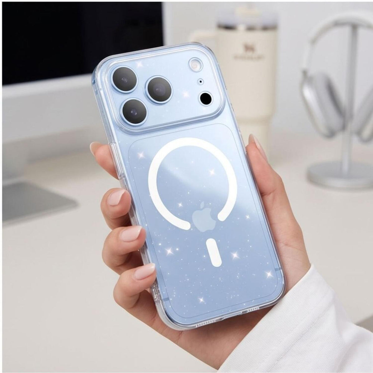 Θήκη iPhone 18 Pro Max / 17 Pro Max Tech-Protect FlexAir Διάφανη Σιλικόνης με MagSafe - Glitter (5906302325177)