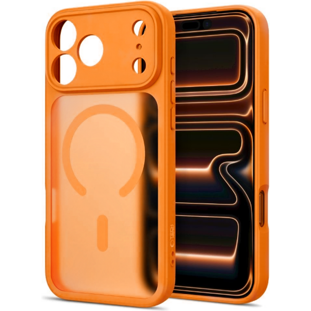 Θήκη iPhone 18 Pro / 17 Pro Tech-Protect BasicMag Σκληρή Ημιδιάφανη με MagSafe & Πλαίσιο Κάμερας - Matte Cosmic Orange (59063