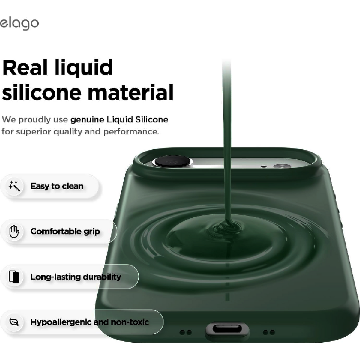 Θήκη iPhone Air Elago Magnetic Silicone Case Premium Σιλικόνης με MagSafe - Alpine Green (ES17MSSC66AIR-APGR)