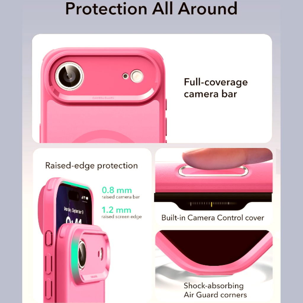 Θήκη iPhone Air ESR Classic Hybrid Magnetic Ανθεκτική με MagSafe & Κάλυμμα για Camera Control - Frosted Pink (4894240288139)
