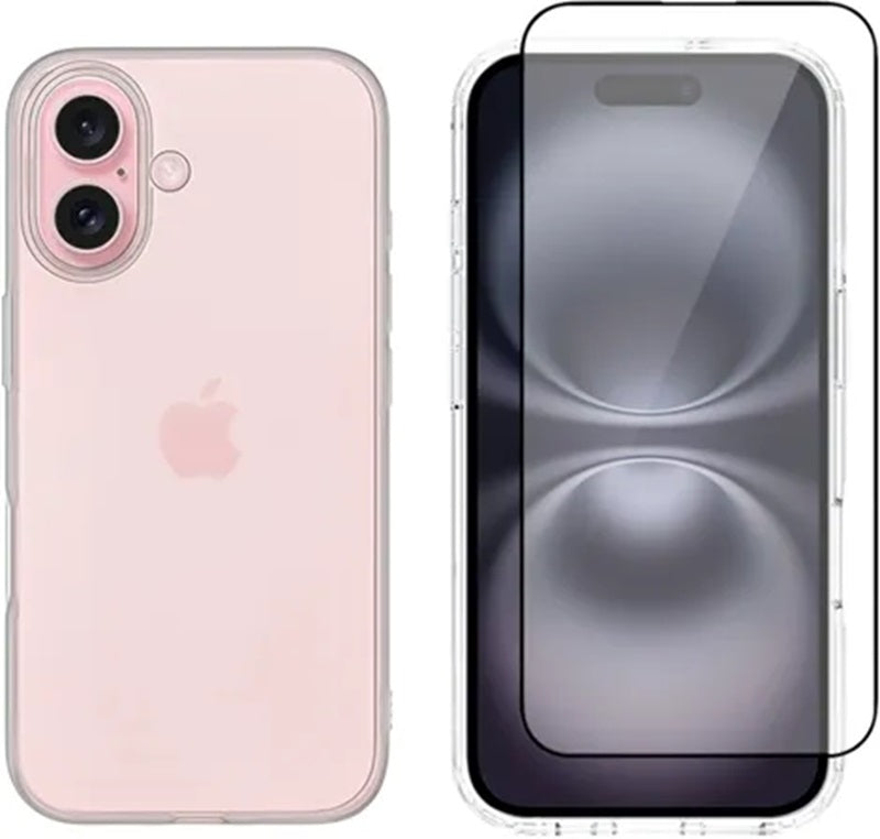Θήκη & Αντιχαρακτικό Γυαλί Προστασίας Apple iPhone 16 Plus - Vivid Set Gelly Case Σετ Διάφανη Σιλικόνης & Full Face Tempered 