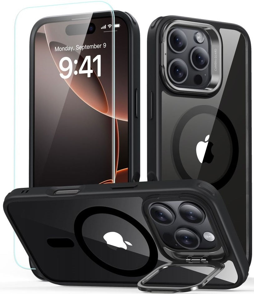 Θήκη & Αντιχαρακτικό Γυαλί Προστασίας Apple iPhone 16 Pro - ESR Classic Hybrid HaloLock with Stash Stand Σετ Ανθεκτική MagSaf