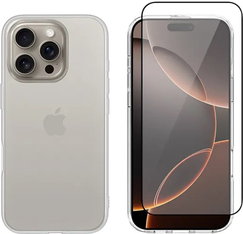 Θήκη & Αντιχαρακτικό Γυαλί Προστασίας Apple iPhone 16 Pro Max - Vivid Set Gelly Case Σετ Διάφανη Σιλικόνης & Full Face Temper