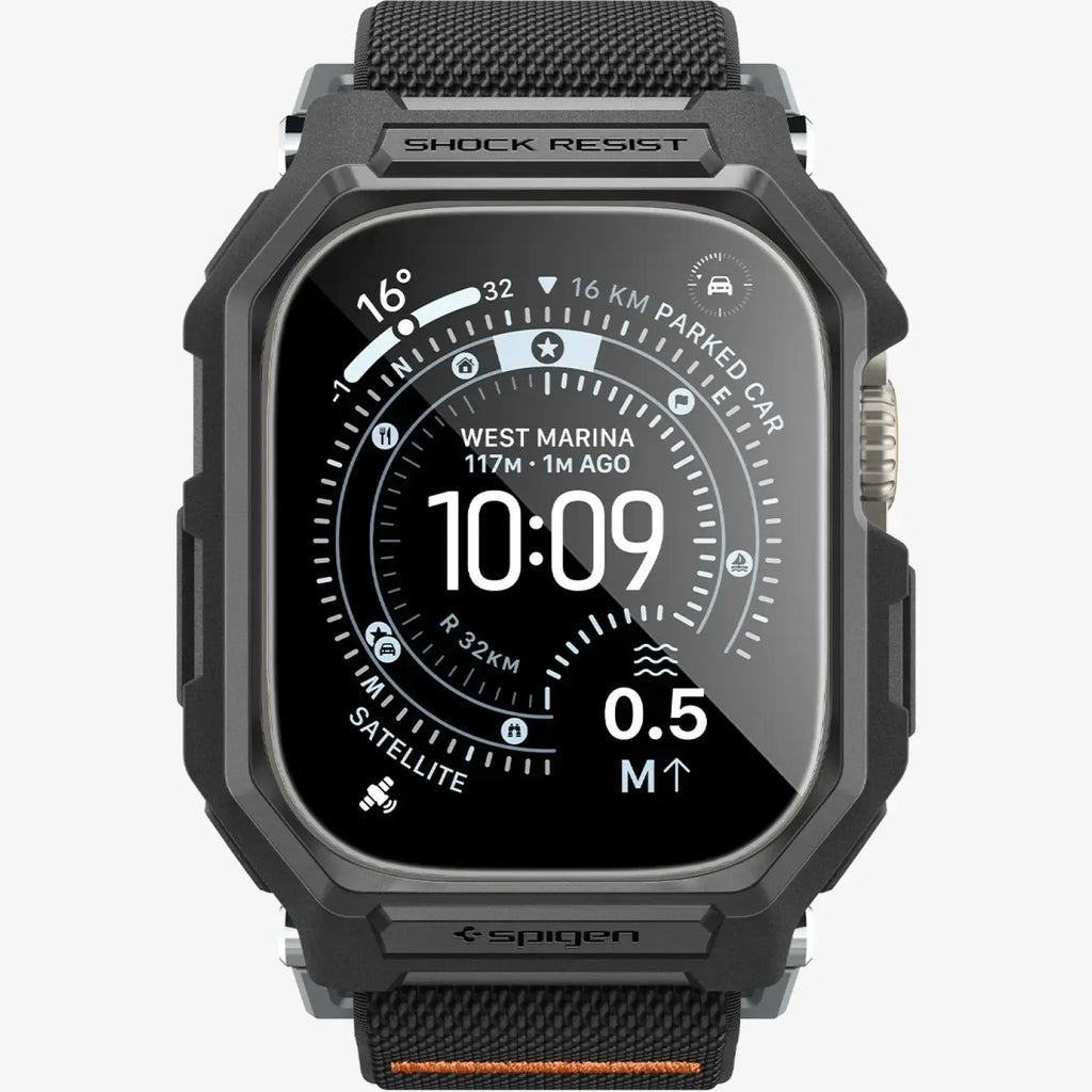 Θήκη & Tempered Glass Apple Watch Ultra 3 / Ultra 2 / Ultra 1 49mm Spigen Lite Fit Pro & Screen Protector Σετ Unibody με Λουρ