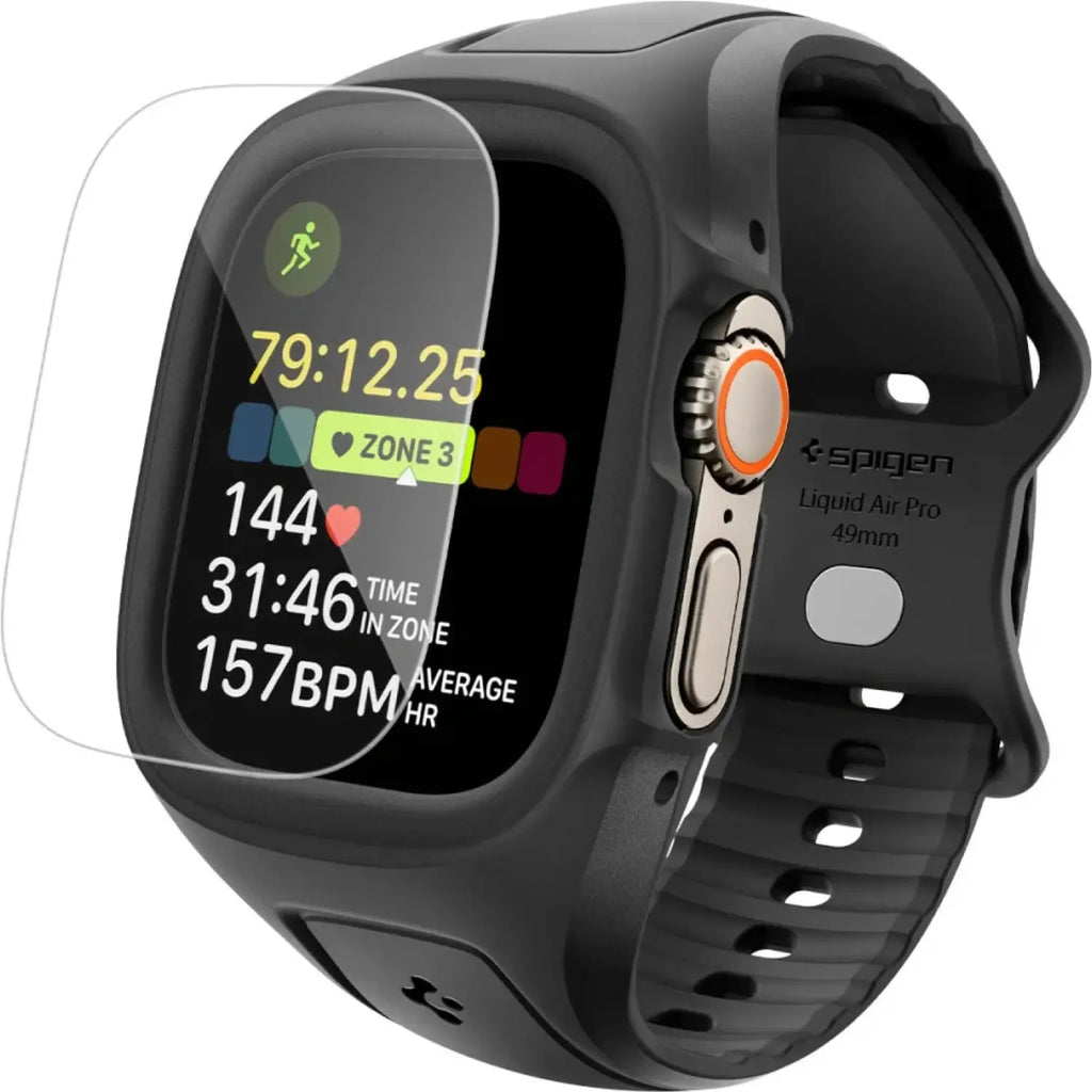 Θήκη & Tempered Glass Apple Watch Ultra 3 / Ultra 2 / Ultra 1 49mm Spigen Liquid Air Pro & Screen Protector Σετ Unibody με Λο