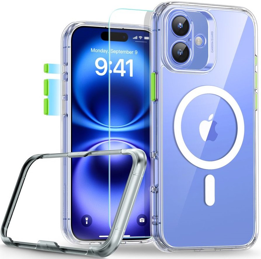Θήκη & Tempered Glass iPhone 16 ESR Classic Pro Set Ανθεκτική με MagSafe / Εναλλάξιμα Κουμπιά & Αντιχαρακτικό Γυαλί Προστασία