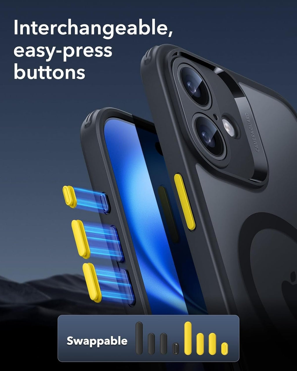 Θήκη & Tempered Glass iPhone 16 ESR Classic Pro Set Ανθεκτική με MagSafe / Εναλλάξιμα Κουμπιά & Αντιχαρακτικό Γυαλί Προστασία