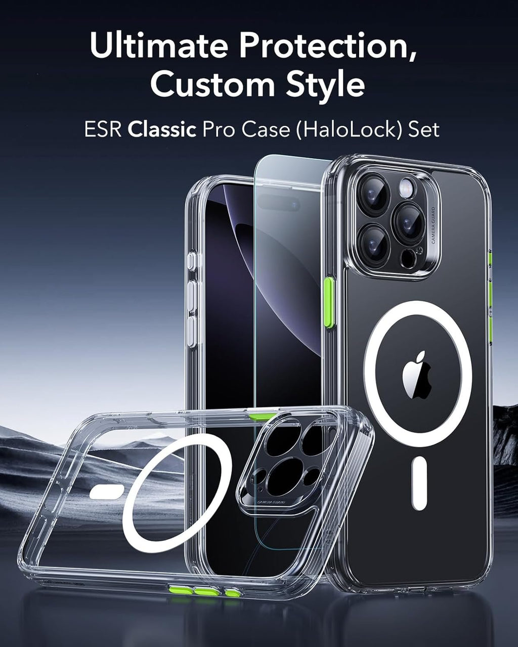 Θήκη & Tempered Glass iPhone 16 Pro Max ESR Classic Pro Set Ανθεκτική με MagSafe / Εναλλάξιμα Κουμπιά & Αντιχαρακτικό Γυαλί Π