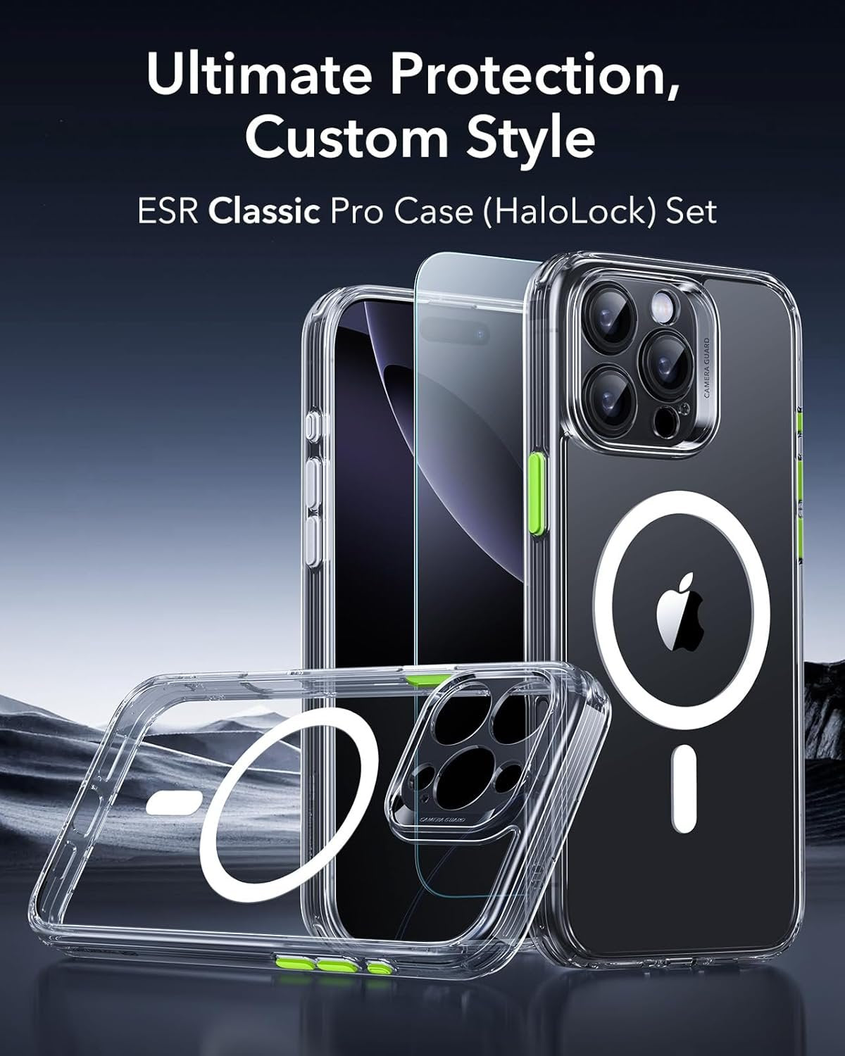 Θήκη & Tempered Glass iPhone 16 Pro Max ESR Classic Pro Set Ανθεκτική με MagSafe / Εναλλάξιμα Κουμπιά & Αντιχαρακτικό Γυαλί Π
