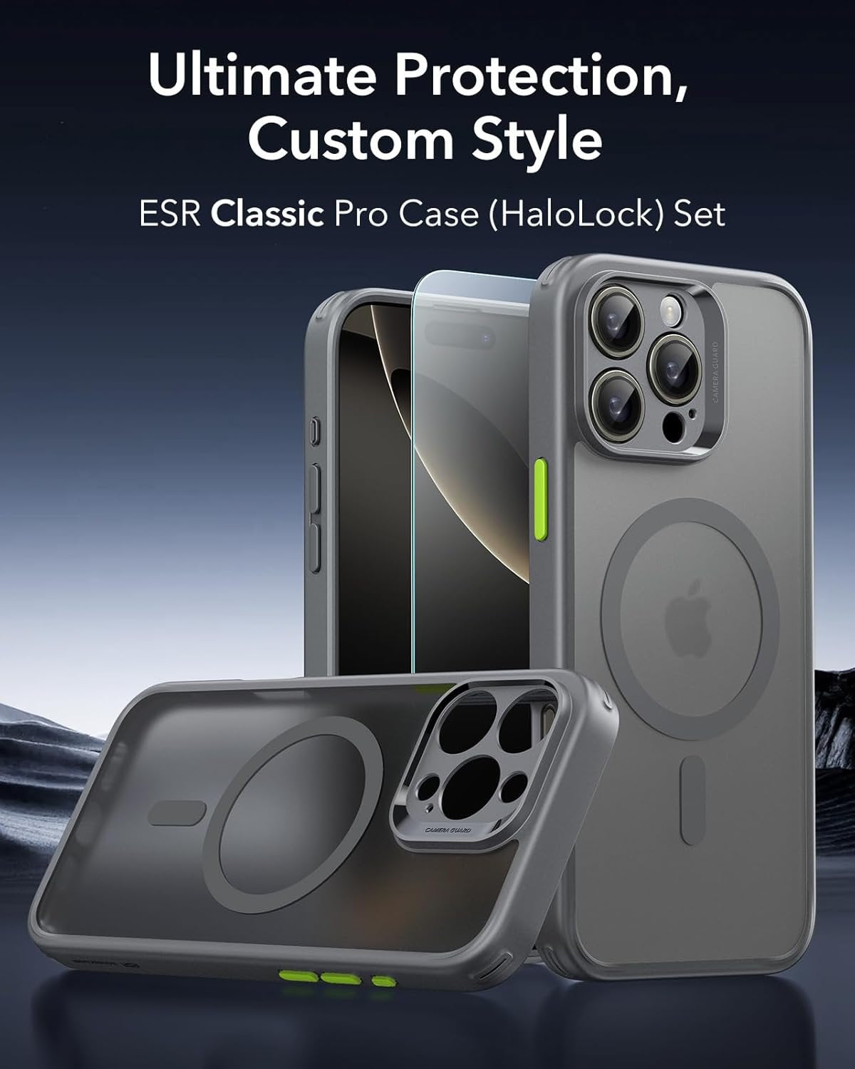 Θήκη & Tempered Glass iPhone 16 Pro Max ESR Classic Pro Set Ανθεκτική με MagSafe / Εναλλάξιμα Κουμπιά & Αντιχαρακτικό Γυαλί Π