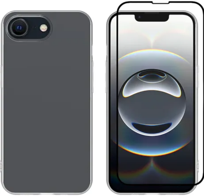 Θήκη & Tempered Glass iPhone 16e Vivid Set Gelly Case Σετ Διάφανη Σιλικόνης & Full Face Αντιχαρακτικό Γυαλί Προστασίας Οθόνης