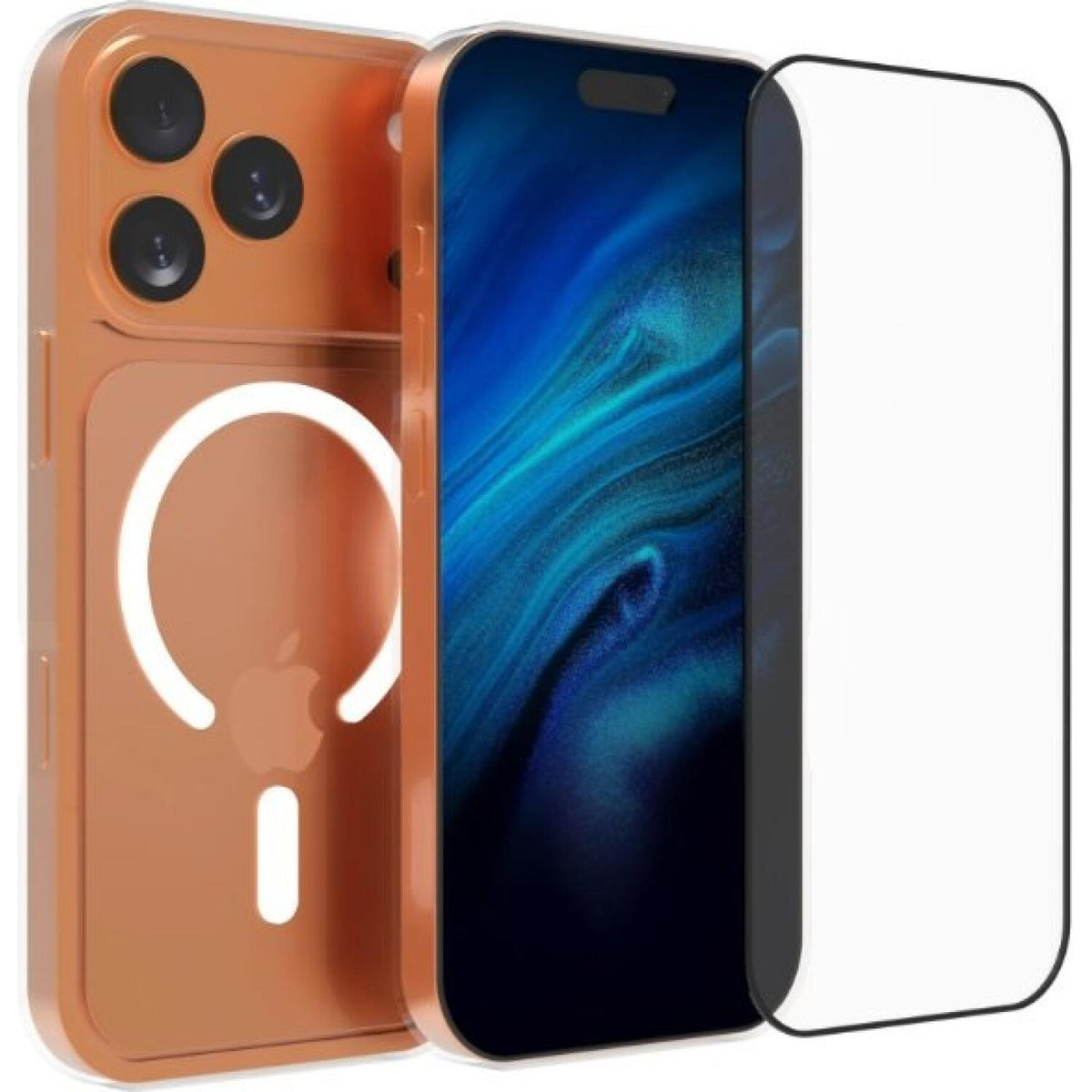Θήκη & Tempered Glass iPhone 17 Pro Max Vivid Set MagSafe Hybrid Case Σετ Διάφανη Σκληρή με MagSafe & Full Face Αντιχαρακτικό