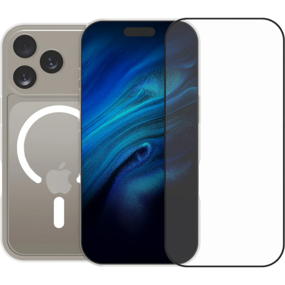 Θήκη & Tempered Glass iPhone 17 Pro Vivid Set MagSafe Hybrid Case Σετ Σκληρή Διάφανη με MagSafe & Full Face Αντιχαρακτικό Γυα