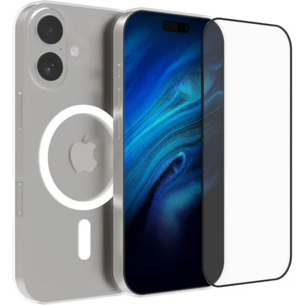 Θήκη & Tempered Glass iPhone 17 Vivid Set MagSafe Hybrid Case Σετ Σκληρή Διάφανη με MagSafe & Full Face Αντιχαρακτικό Γυαλί Π