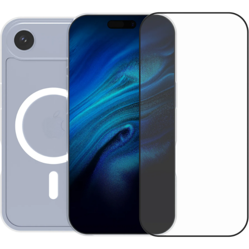 Θήκη & Tempered Glass iPhone Air Vivid Set MagSafe Hybrid Case Σετ Διάφανη Σκληρή με MagSafe & Full Face Αντιχαρακτικό Γυαλί 