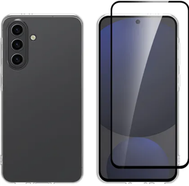 Θήκη & Tempered Glass Samsung Galaxy A36 Vivid Set Gelly Case Σετ Διάφανη Σιλικόνης & Full Face Αντιχαρακτικό Γυαλί Προστασία