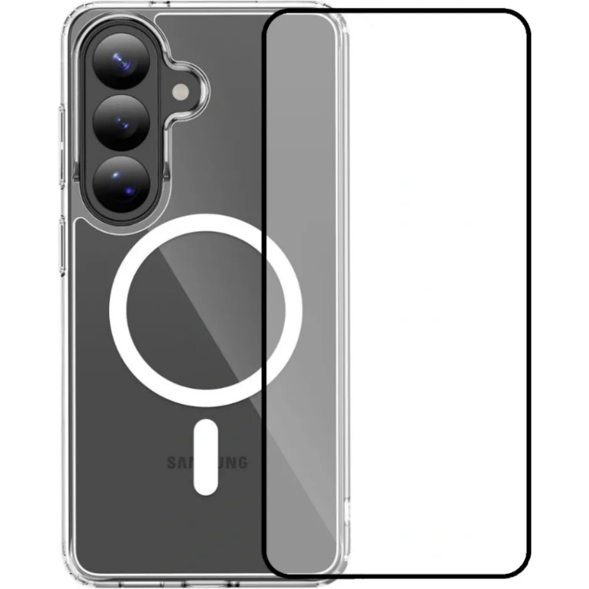 Θήκη & Tempered Glass Samsung Galaxy S26 Plus Vivid Set MagSafe Acrylic Case Σετ Διάφανη Σκληρή με MagSafe & Full Face Αντιχα