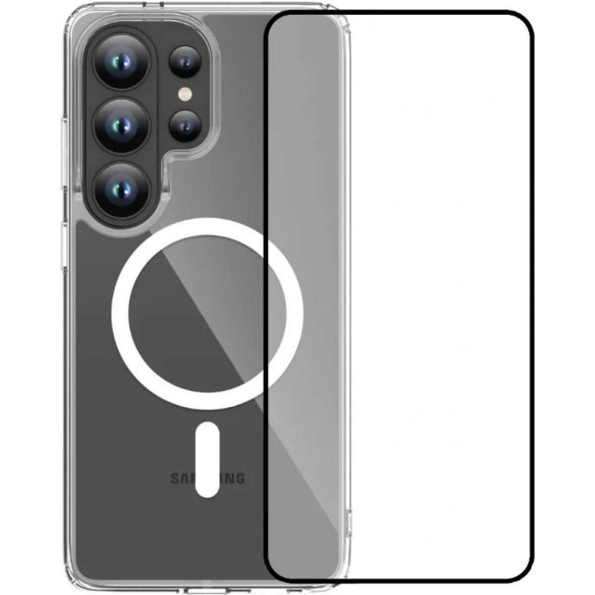 Θήκη & Tempered Glass Samsung Galaxy S26 Ultra Vivid Set MagSafe Acrylic Case Σετ Διάφανη Σκληρή με MagSafe & Full Face Αντιχ
