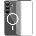 Θήκη & Tempered Glass Samsung Galaxy S26 Vivid Set MagSafe Acrylic Case Σετ Διάφανη Σκληρή με MagSafe & Full Face Αντιχαρακτι