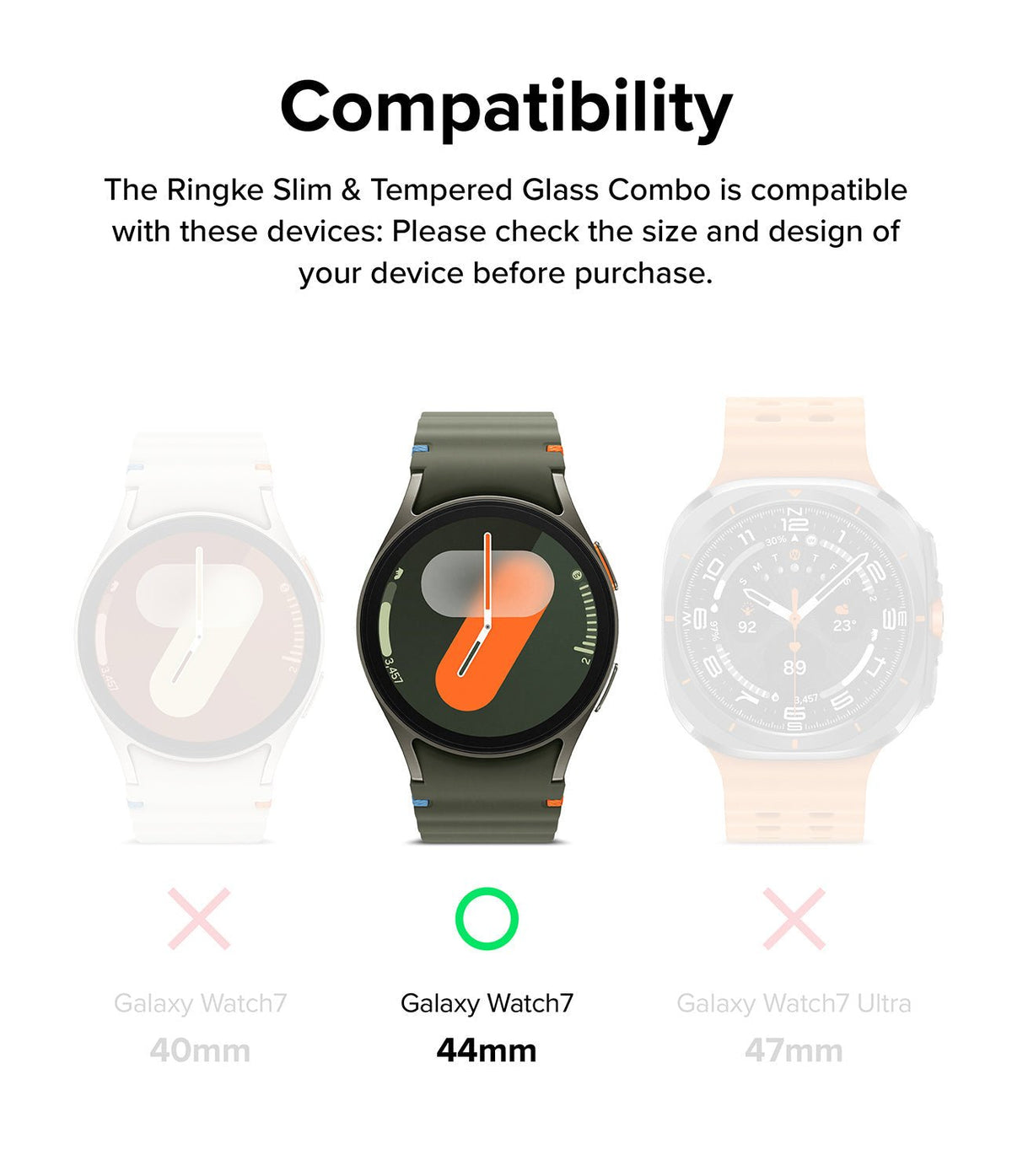 Θήκη & Tempered Glass Samsung Galaxy Watch 7 44mm Ringke Combo Pack Σκληρή & Αντιχαρακτικό Γυαλί Προστασίας Οθόνης - Titanium