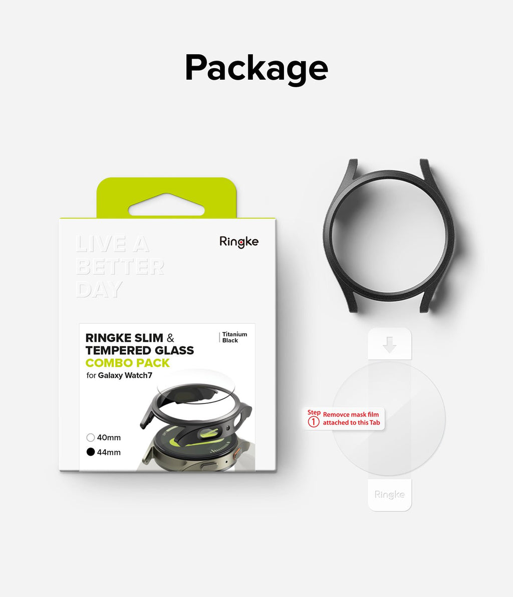 Θήκη & Tempered Glass Samsung Galaxy Watch 7 44mm Ringke Combo Pack Σκληρή & Αντιχαρακτικό Γυαλί Προστασίας Οθόνης - Titanium