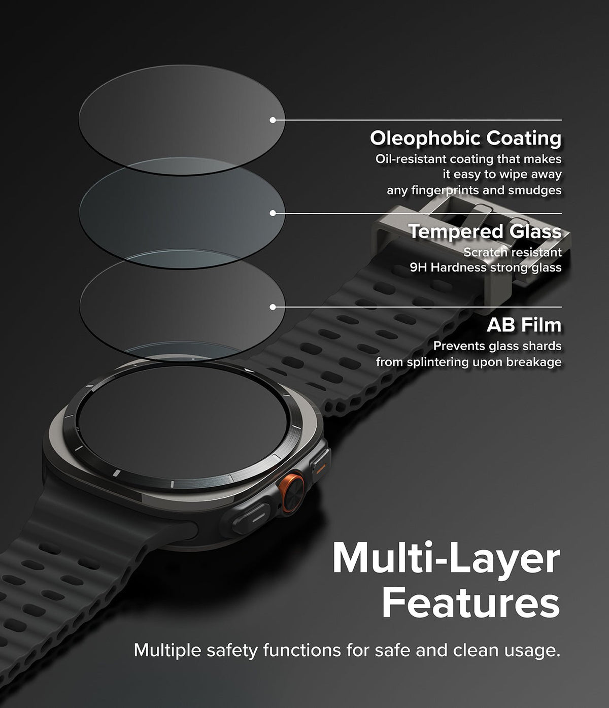Θήκη & Tempered Glass Samsung Galaxy Watch Ultra 2025 / 2024 47mm Ringke Combo Pack Σκληρή & Αντιχαρακτικό Γυαλί Προστασίας Ο