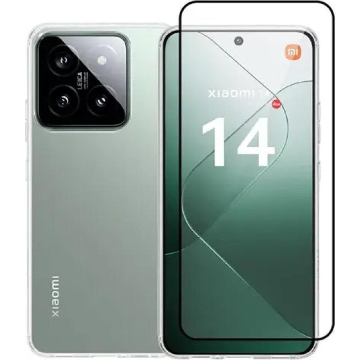 Θήκη & Tempered Glass Xiaomi 14 Vivid Set Gelly Case Σετ Διάφανη Σιλικόνης & Full Face Αντιχαρακτικό Γυαλί Προστασίας Οθόνης 