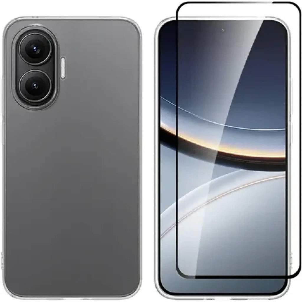 Θήκη & Tempered Glass Xiaomi Poco F7 Vivid Set Gelly Case Σετ Διάφανη Σιλικόνης & Full Face Αντιχαρακτικό Γυαλί Προστασίας Οθ