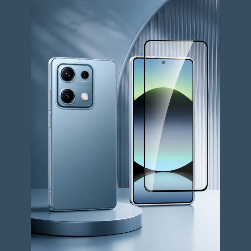 Θήκη & Tempered Glass Xiaomi Redmi Note 14S Vivid Set Gelly Case Σετ Διάφανη Σιλικόνης & Full Face Αντιχαρακτικό Γυαλί Προστα