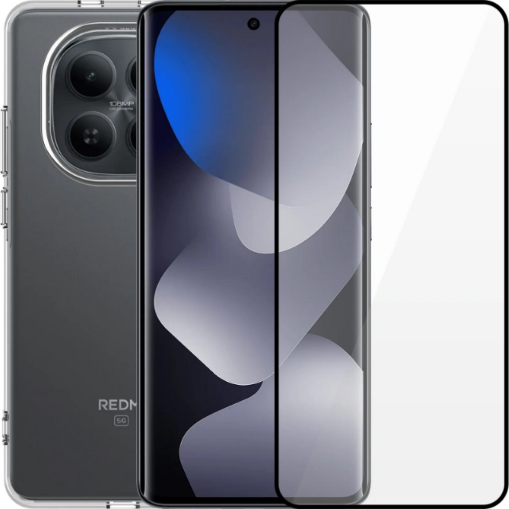 Θήκη & Tempered Glass Xiaomi Redmi Note 15 5G / Poco M8 Vivid Set TPU Case Σετ Διάφανη Σιλικόνης & Full Face Αντιχαρακτικό Γυ