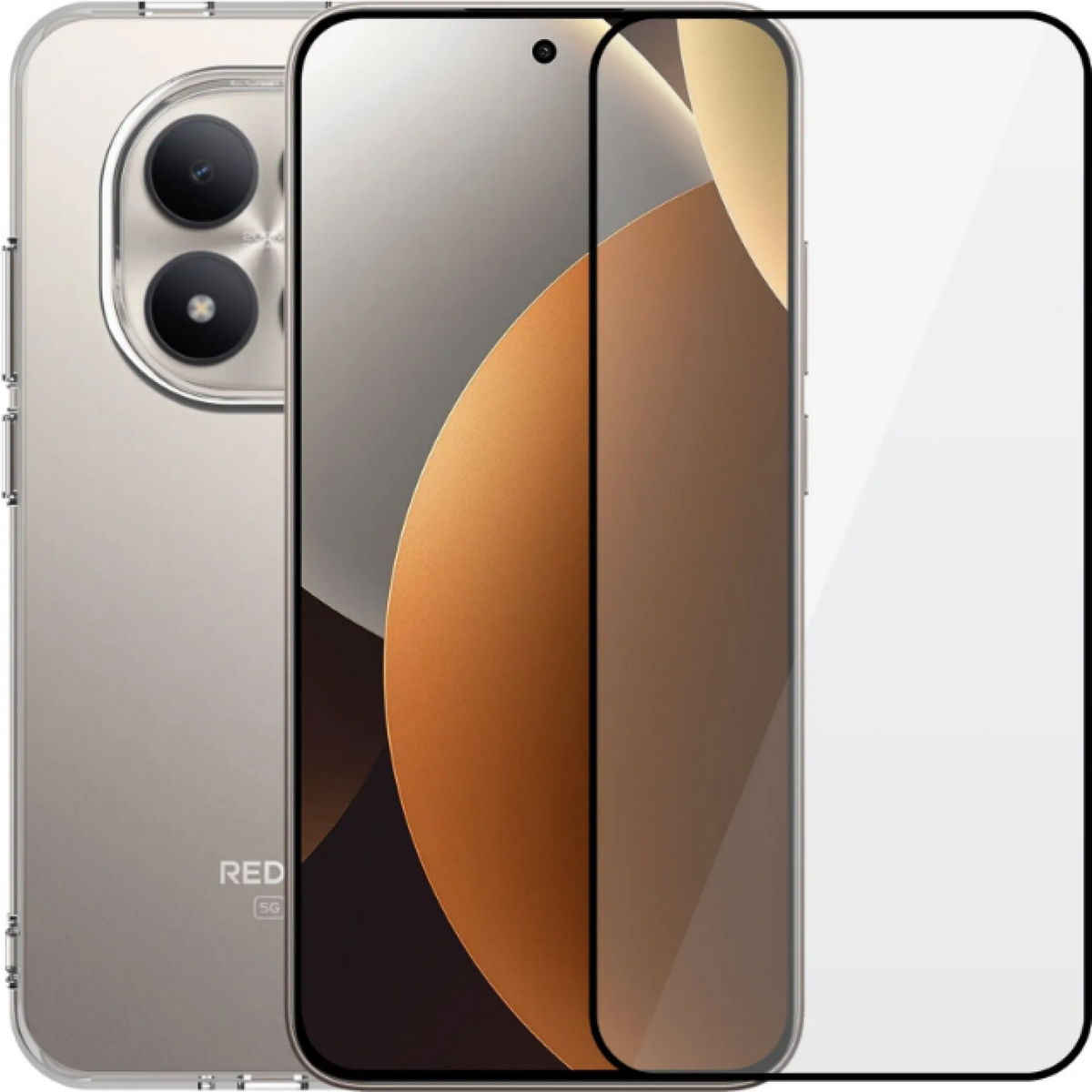 Θήκη & Tempered Glass Xiaomi Redmi Note 15 Pro 5G Vivid Set TPU Case Σετ Διάφανη Σιλικόνης & Full Face Αντιχαρακτικό Γυαλί Πρ