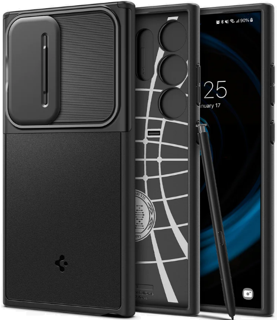 Θήκη με Κάλυμμα για την Κάμερα - Samsung Galaxy S24 Ultra - Spigen Optik Armor - Black (ACS07313)