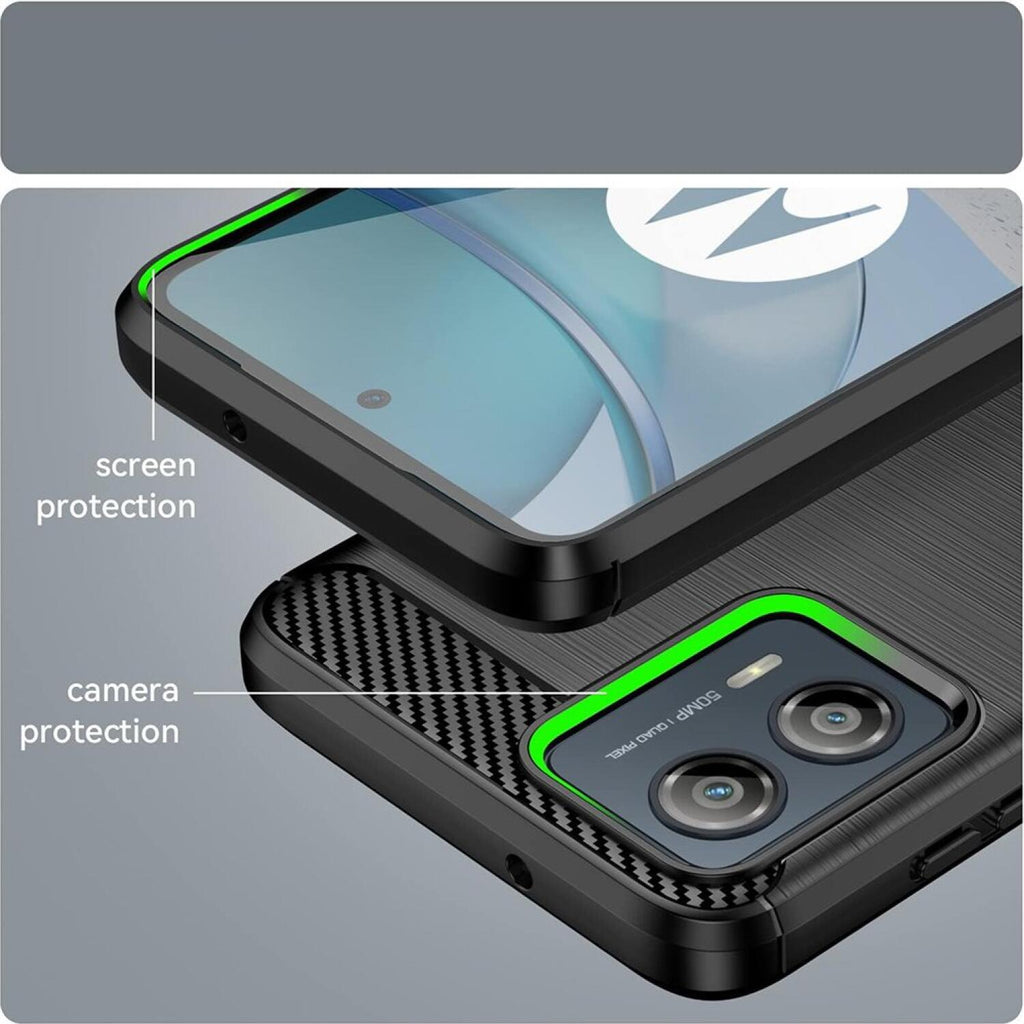 Θήκη Motorola Edge 50 Fusion Techsuit Carbon Silicone Σιλικόνης - Black (5949419165137)