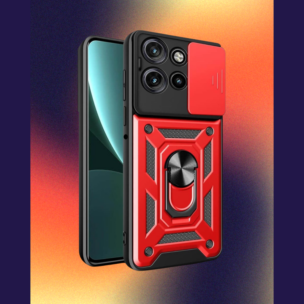 Θήκη Motorola Edge 60 Neo / Edge 50 Neo Bodycell Armor Slide Ανθεκτική με Κάλυμμα για την Κάμερα & Μεταλλικό Ring Holder - Re