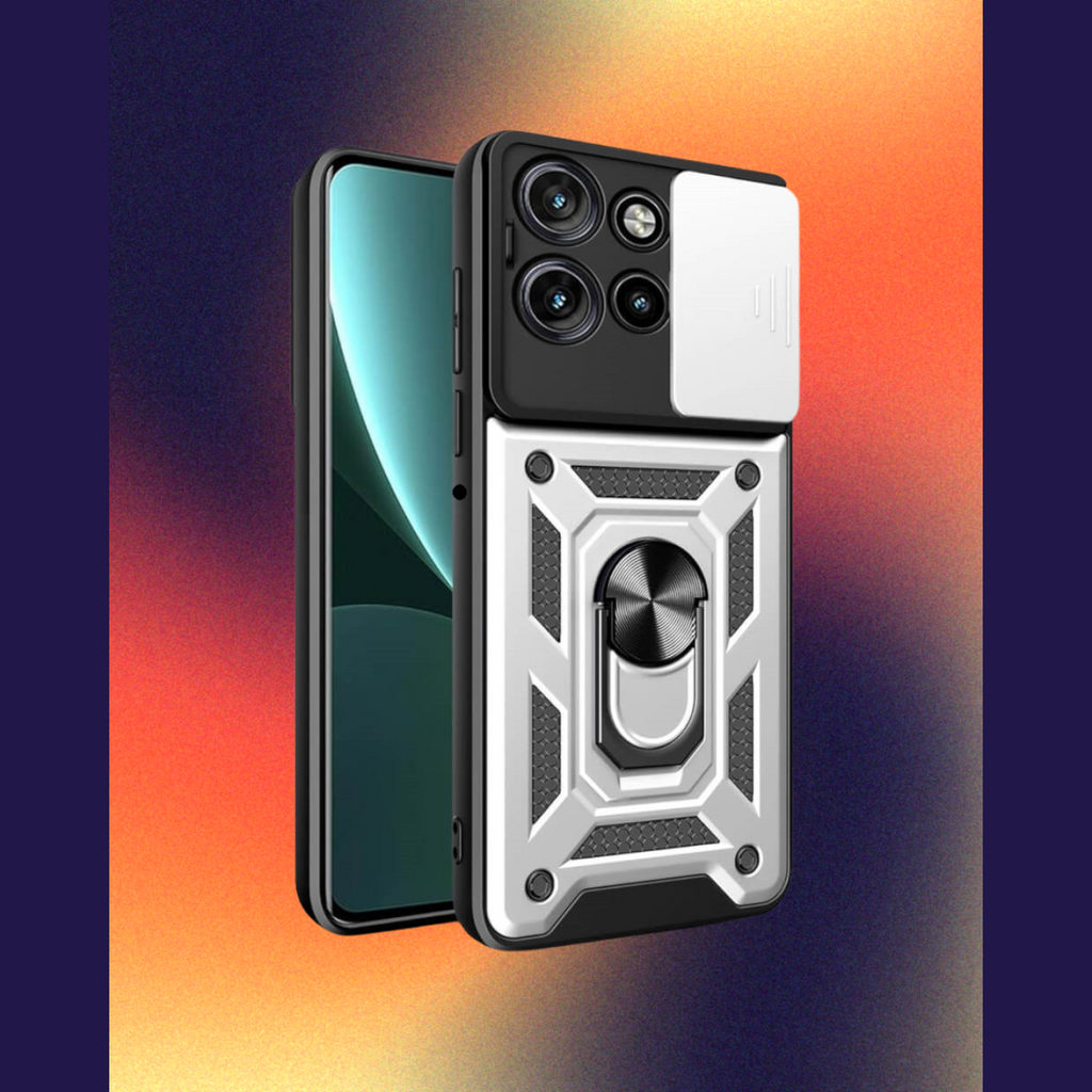 Θήκη Motorola Edge 60 Neo / Edge 50 Neo Bodycell Armor Slide Ανθεκτική με Κάλυμμα για την Κάμερα & Μεταλλικό Ring Holder - Si