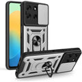 Θήκη Motorola Moto G56 Bodycell Armor Slide Ανθεκτική με Κάλυμμα για την Κάμερα & Μεταλλικό Ring Holder - Silver (52060150848