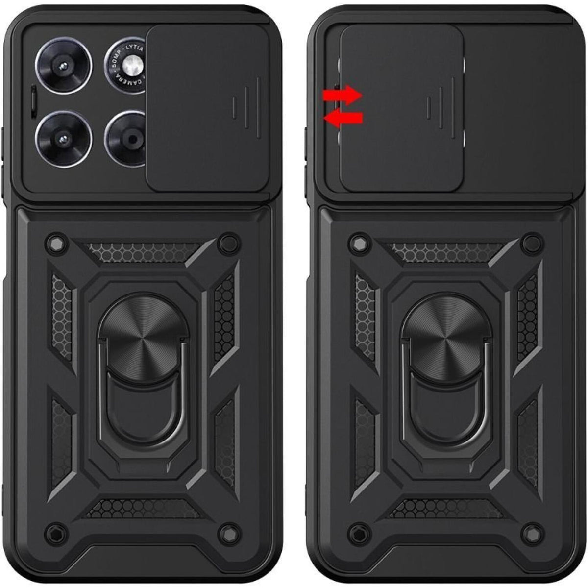 Θήκη Motorola Moto G67 Power / G57 Power Tech-Protect Camshield Pro Ανθεκτική με Κάλυμμα για την Κάμερα & Ring Holder - Black