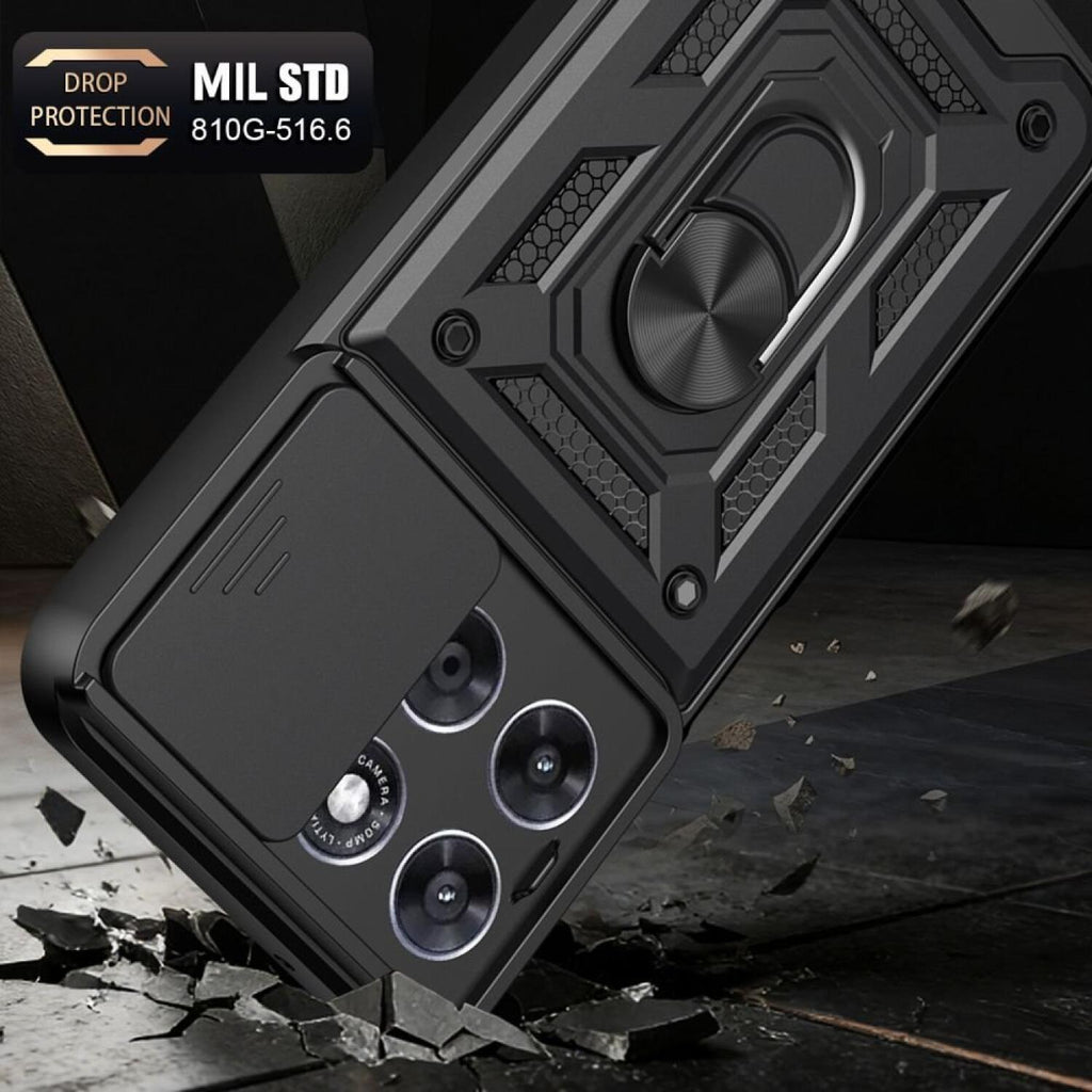 Θήκη Motorola Moto G67 Power / G57 Power Tech-Protect Camshield Pro Ανθεκτική με Κάλυμμα για την Κάμερα & Ring Holder - Black