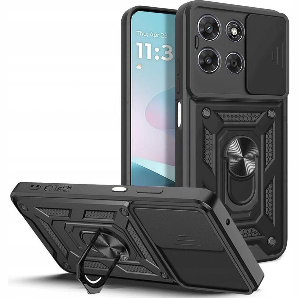 Θήκη Motorola Moto G67 Power / G57 Power Tech-Protect Camshield Pro Ανθεκτική με Κάλυμμα για την Κάμερα & Ring Holder - Black