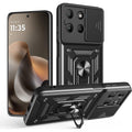 Θήκη Motorola Moto G77 / G67 Techsuit CamShield Ανθεκτική με Κάλυμμα για την Κάμερα & Μεταλλικό Ring Holder - Black (59494193