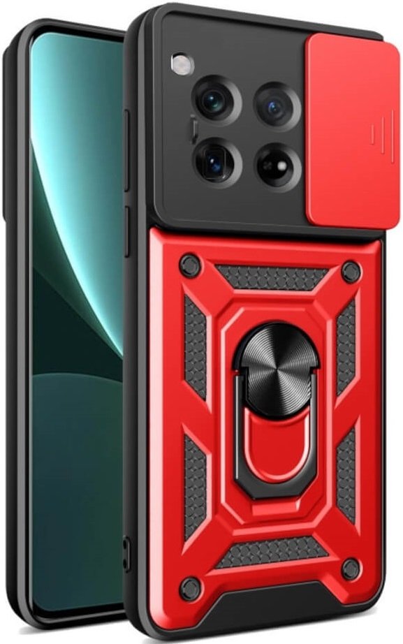 Θήκη OnePlus 12 Bodycell Armor Slide Ανθεκτική με Κάλυμμα για την Κάμερα & Μεταλλικό Ring Holder - Red (5206015080111)